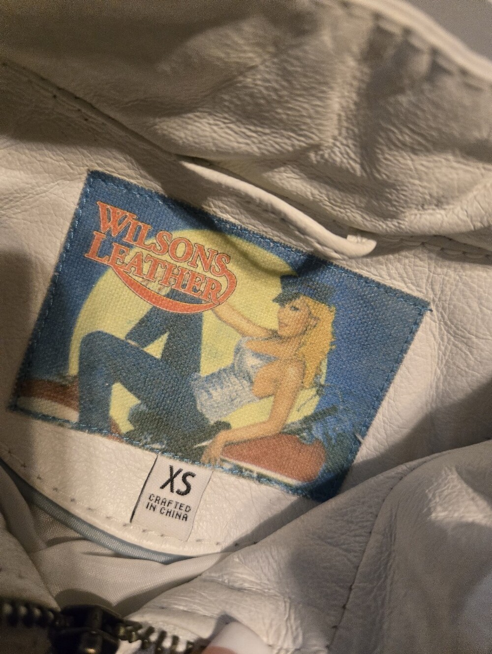 Wilsons Women's Size XS White Leather Cropped Jacket - Picture 3 of 5